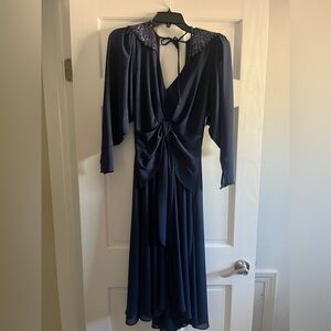 Casadei Vintage 1980s Navy Dress